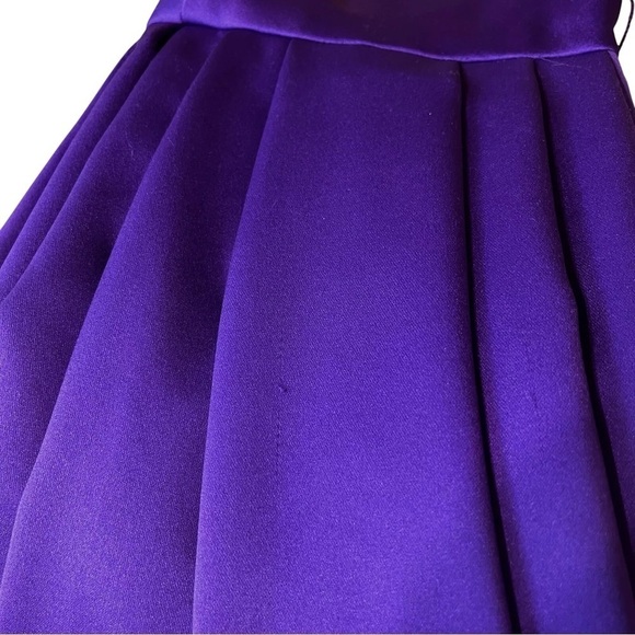 Vtg AJ Bari Halter Pleated Tulle Keyhole Back Cocktail Dress Purple Size 6 - Picture 6 of 8